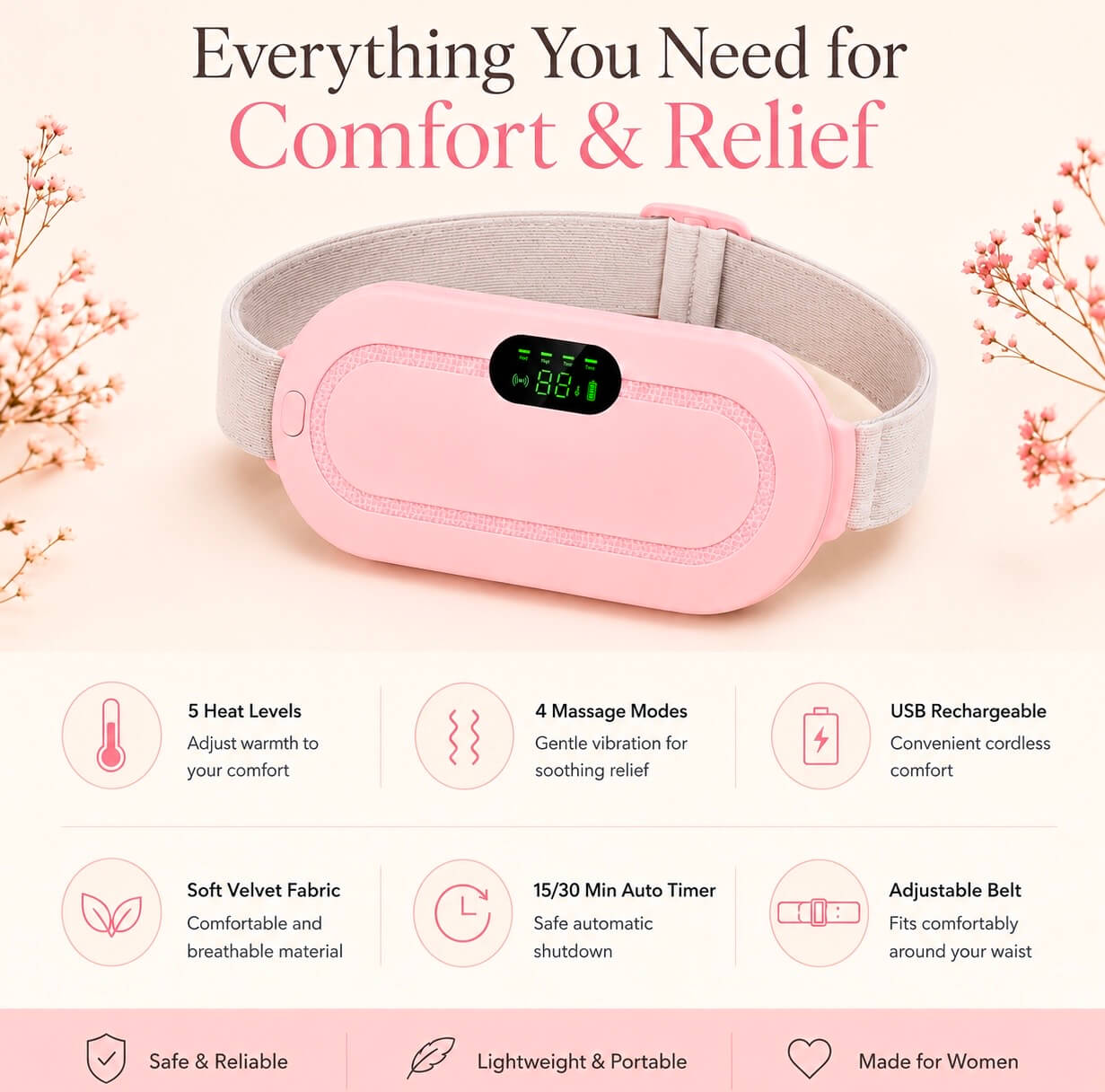 Ravunzelle™ Menstrual Heating Belt